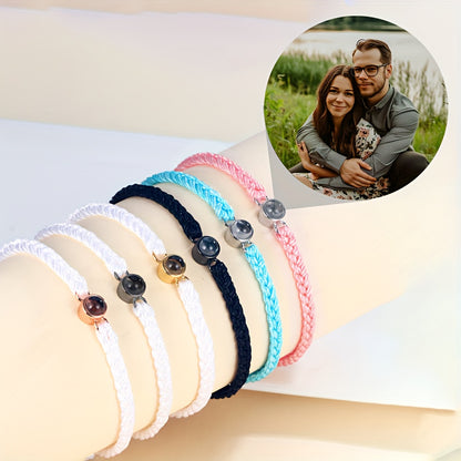 Custom Photo Projection Copper Bead Bracelet