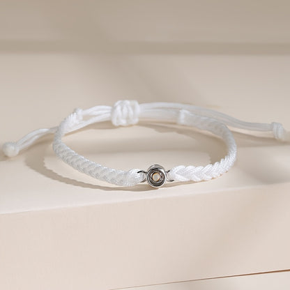 Custom Photo Projection Copper Bead Bracelet