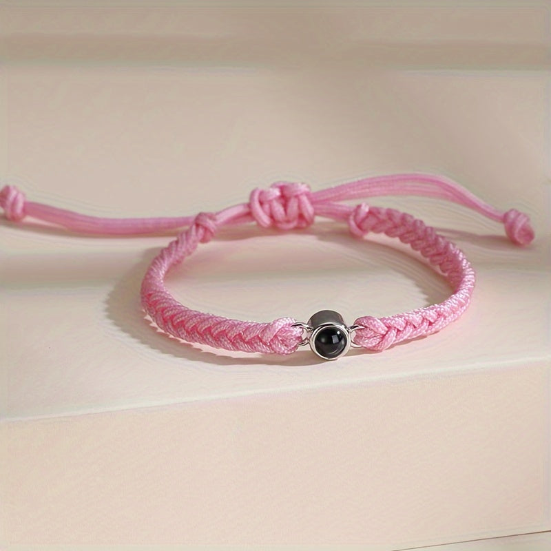 Custom Photo Projection Copper Bead Bracelet