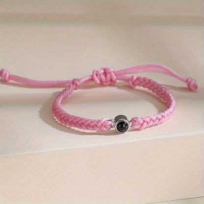 Custom Photo Projection Copper Bead Bracelet