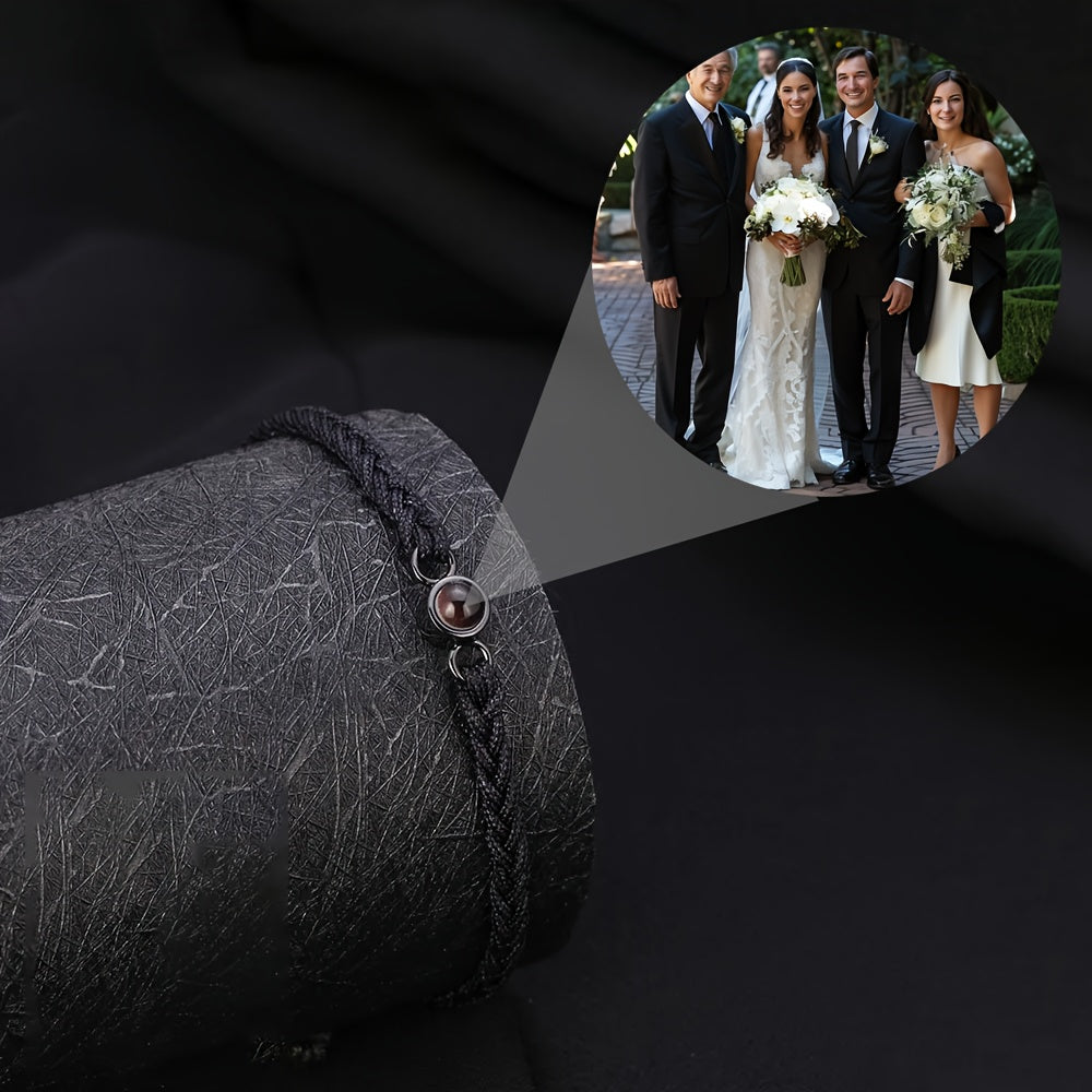 Custom Photo Projection Copper Bead Bracelet