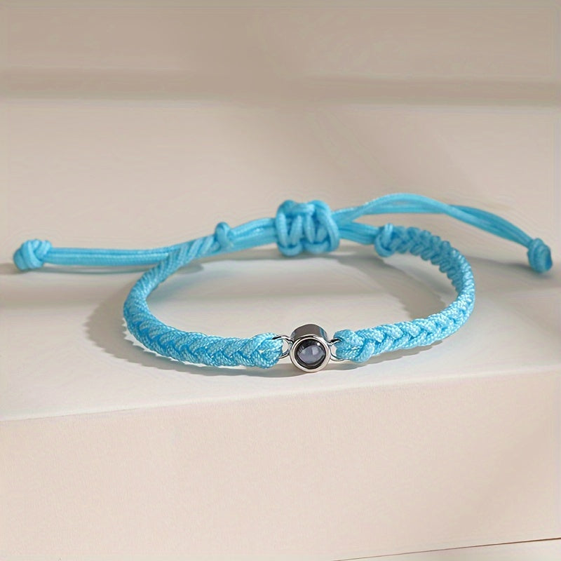 Custom Photo Projection Copper Bead Bracelet