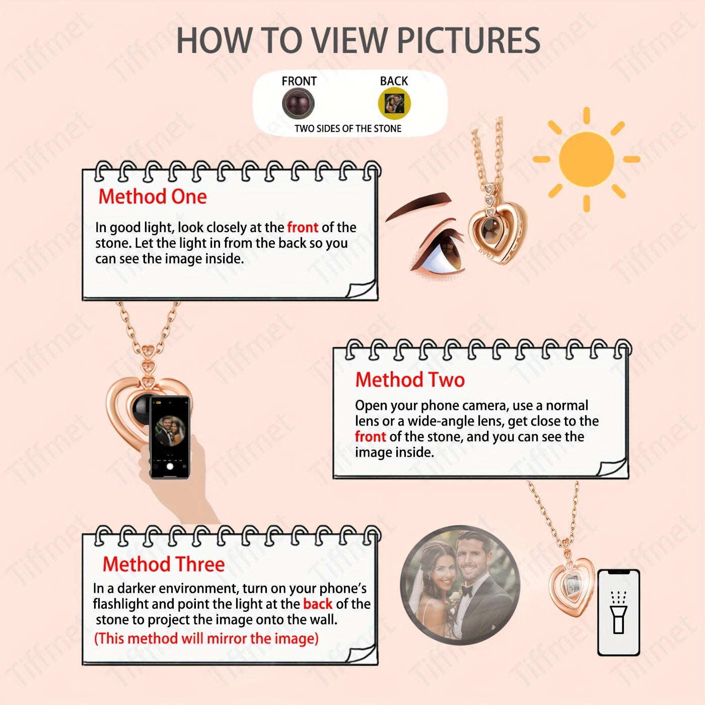 Custom Photo Projection Copper Bead Bracelet