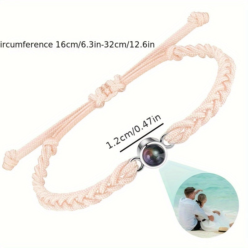 Custom Photo Projection Copper Bead Bracelet