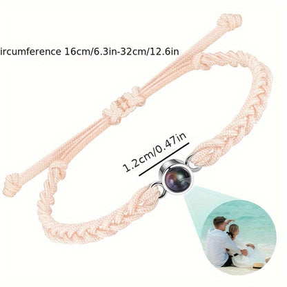 Custom Photo Projection Copper Bead Bracelet