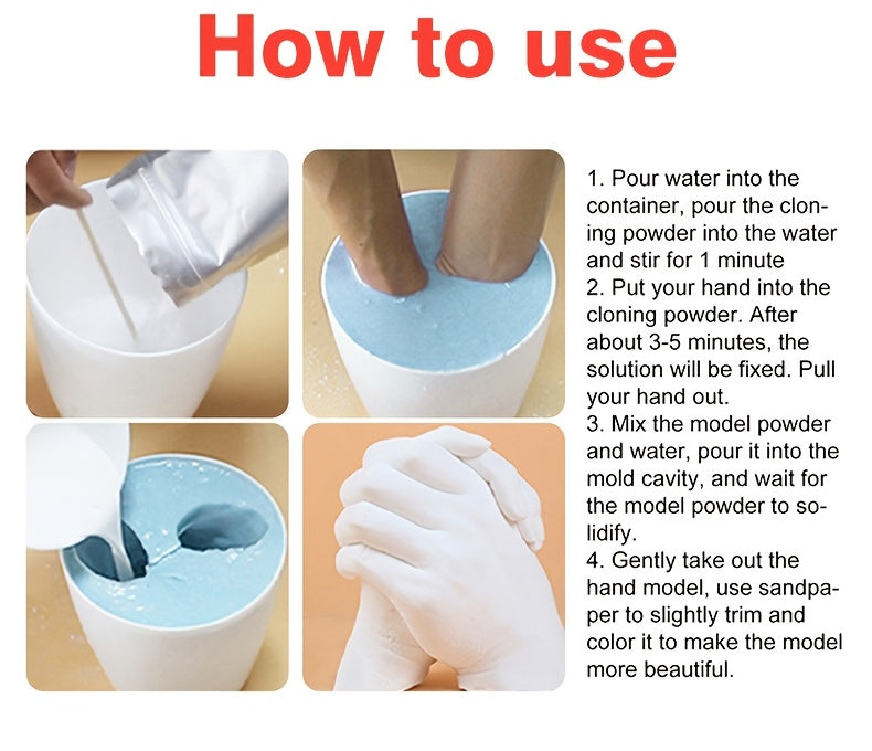 Couples 3D Hand Casting Kit (2-Set DIY Keepsake Molding Kit)